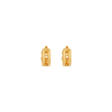 B Chain Hoop Earrings P - Shiny Gold