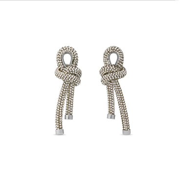 Rope Earrings P - Shiny Silver/Crystal