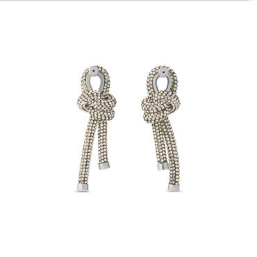 Rope Earrings P - Shiny Silver/Crystal