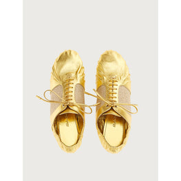 Lace Up Nappa Shoe - Gold