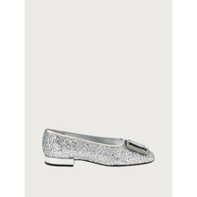 Chunky Buckle Ballet Flats - Silver