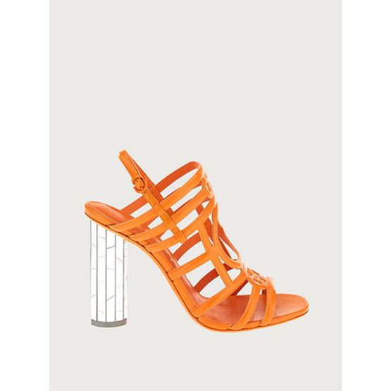 Mirrored Heel Strappy Sandals - Satsuma