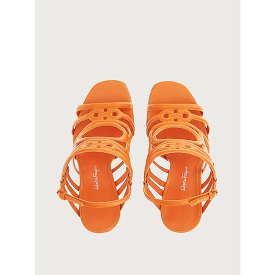 Mirrored Heel Strappy Sandals - Satsuma