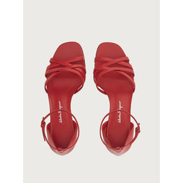 Mirrored Heel Sandals - Lipstick Red