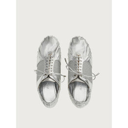 Lace Up Nappa Shoe - Silver