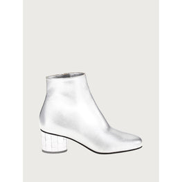 Mirrored Heel Ankle Boots - Silver