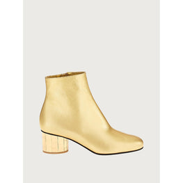 Mirrored Heel Ankle Boots - Gold