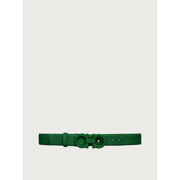 Reversible And Adjustable Gancini Belt - Scrubs Green/Black