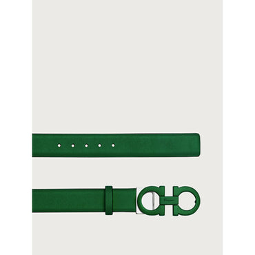Reversible And Adjustable Gancini Belt - Scrubs Green/Black