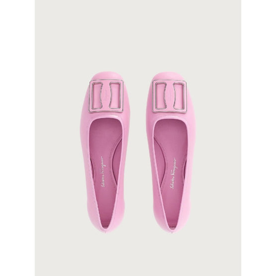 Chunky Buckle Ballet Flats - Flamingo