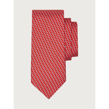Golf Print Silk Tie - Red