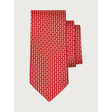 Canoe Print Silk Tie - Red