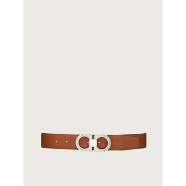 Reversible And Adjustable Gancini Belt - Men - Vicuna/Black