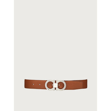Reversible And Adjustable Gancini Belt - Men - Vicuna/Black