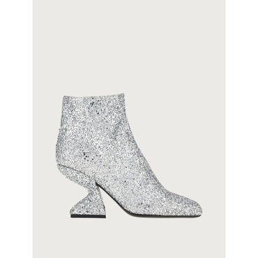 F-Heel Ankle Boot - Glitter - Silver
