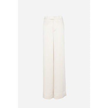 Pantalon Satin Envers Crepe - Craie