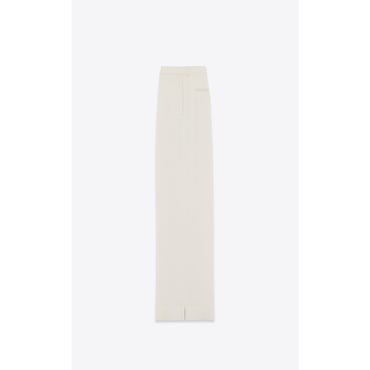 Pantalon Satin Envers Crepe - Craie