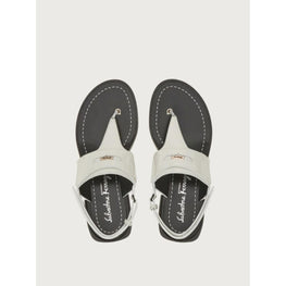 Block Heel Sandals - White/Black