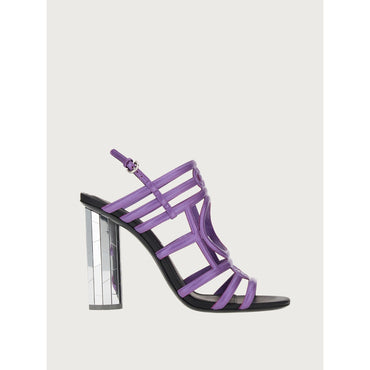 Mirrored Heel Strappy Sandal - Ladies - Deep Purple