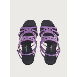 Mirrored Heel Strappy Sandals - Deep Purple