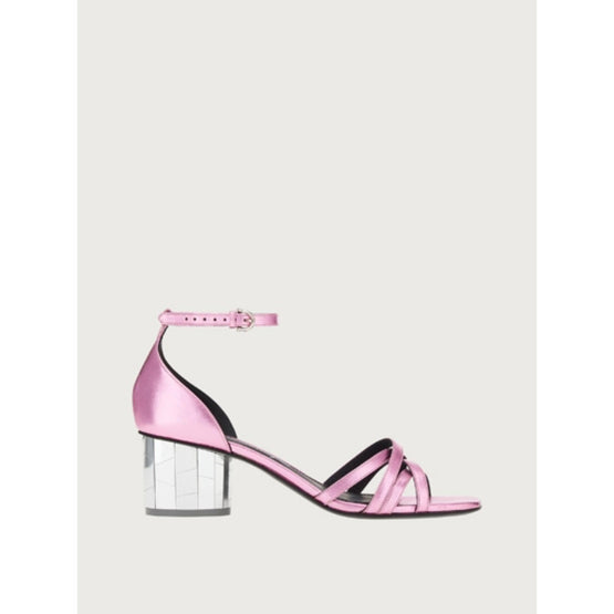 Mirrored Heel Sandals - Flamingo