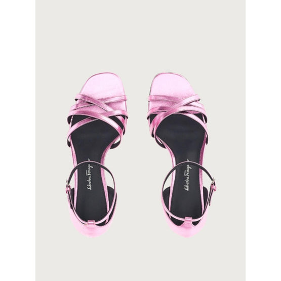 Mirrored Heel Sandals - Flamingo