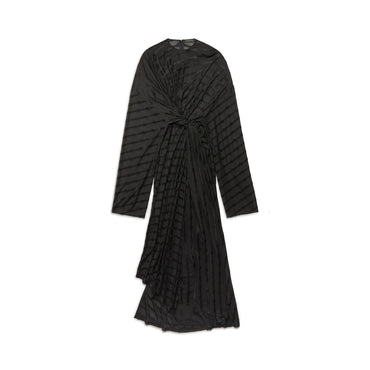 Front Drape Dress - Black
