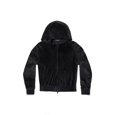 Fitted Zip Up Hoodie - Black