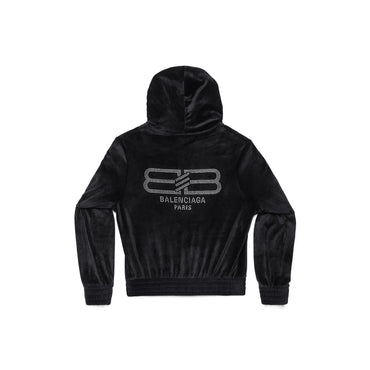 Fitted Zip Up Hoodie - Black