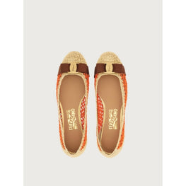 Woven Varina Ballet Flats - Natural/Orange