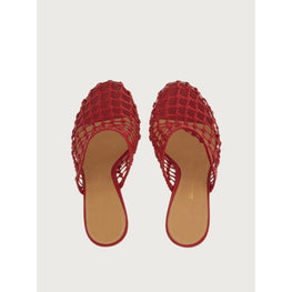 Woven High Heel Mule - Lipstick Red