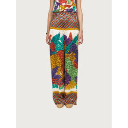 Jungle Print Silk Trousers - Multicolor