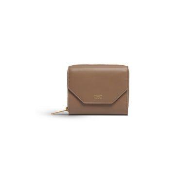 Envelope Compact Wallet W/Flap - Dark Mink Grey