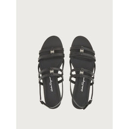 Vara Chain Flats Sandals - Black