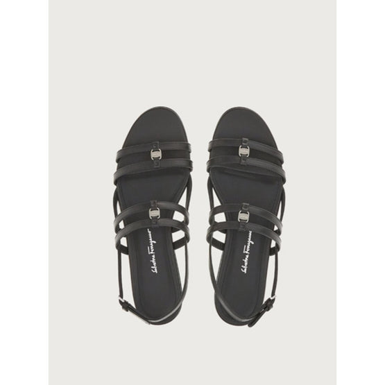 Vara Chain Flats Sandals - Black