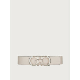 Reversible And Adjustable Gancini Belt - White/Blue Marine