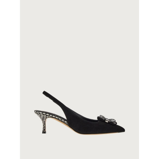 Double Bow Slingback - Black