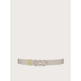 Reversible And Adjustable Gancini Belt - Calce/Cedrata