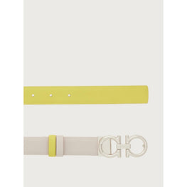 Reversible And Adjustable Gancini Belt - Calce/Cedrata