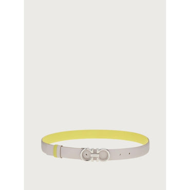 Reversible And Adjustable Gancini Belt - Calce/Cedrata