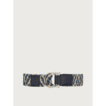 Gancini Fixed Belt - Men - White/Denim/Blu Marine