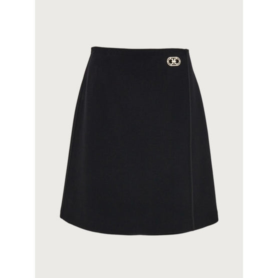 Technical Wool Skirt - Black