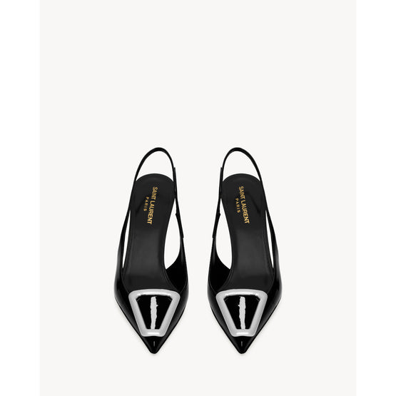 Avenue 95 SLingback Pumps In Vernice Grupy/Nikel Palladio - Black