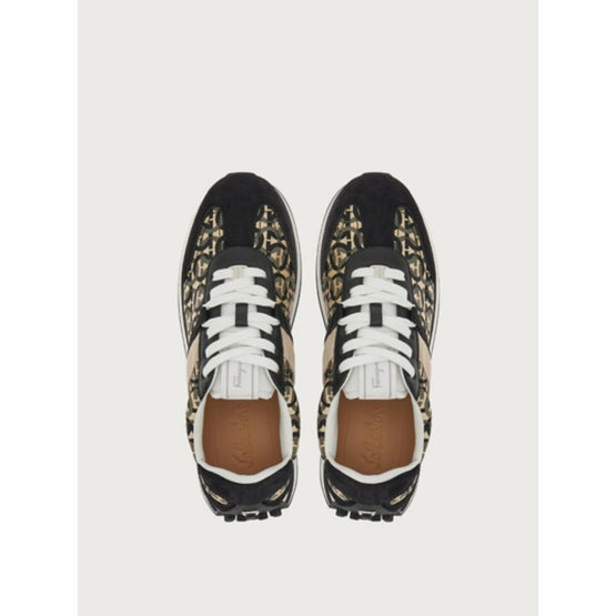 Ferragamo Unisex Sneakers - Black/Beige