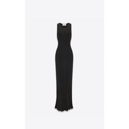 Long Dress In Maille Fluide Chatoyante - Black