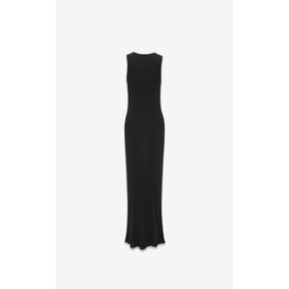 Long Dress In Maille Fluide Chatoyante - Black