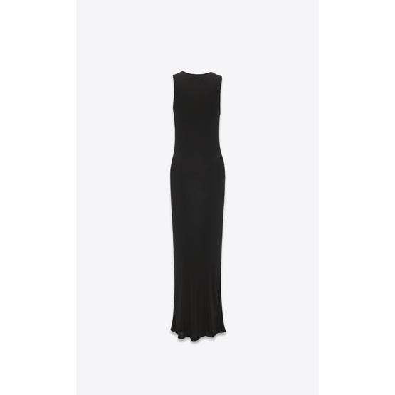 Long Dress In Maille Fluide Chatoyante - Black