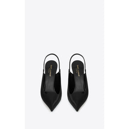 Raven 110 SLingback Pumps In Raso Regale - Black