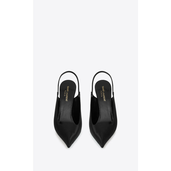 Raven 110 SLingback Pumps In Raso Regale - Black