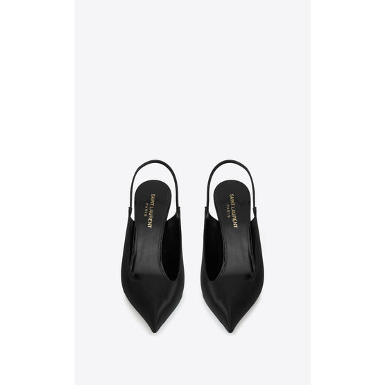 Raven 110 SLingback Pumps In Raso Regale - Black